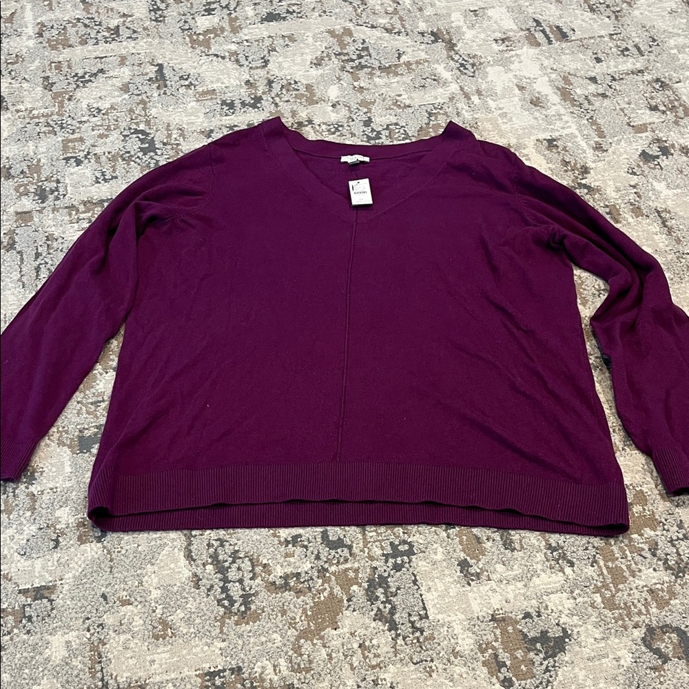 Talbots Purple V-Neck Sweater